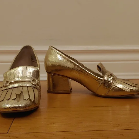 Gold Women's Loafers - Picture 2 of 7